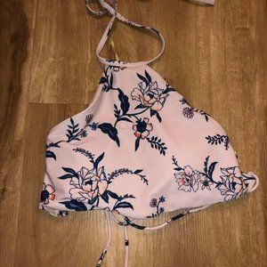 Pink Floral Bikini Top